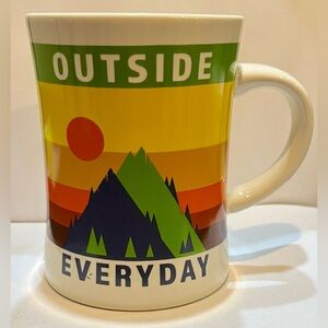 L.L. BEAN Outside Everyday Mountain Graphic Ceramic Mug Cup Rare